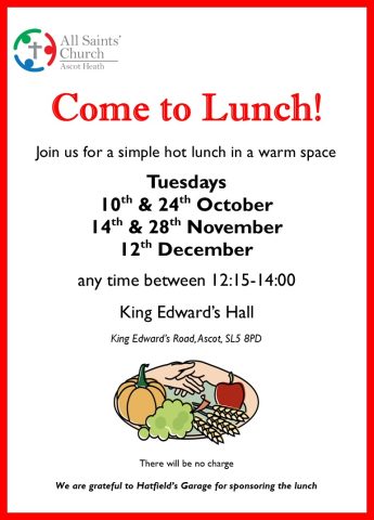 Flyer for All Saint's Autumn Lunches